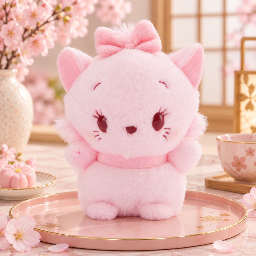 Disney Marie Urupocha-Chan Sakura Plush Aristocats Japan 5.25 in Pink
